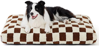 Lesure Large Dog Beds-Thick Shredded Chopped Foam Pet Bed Bottom(36'x27', Brown)