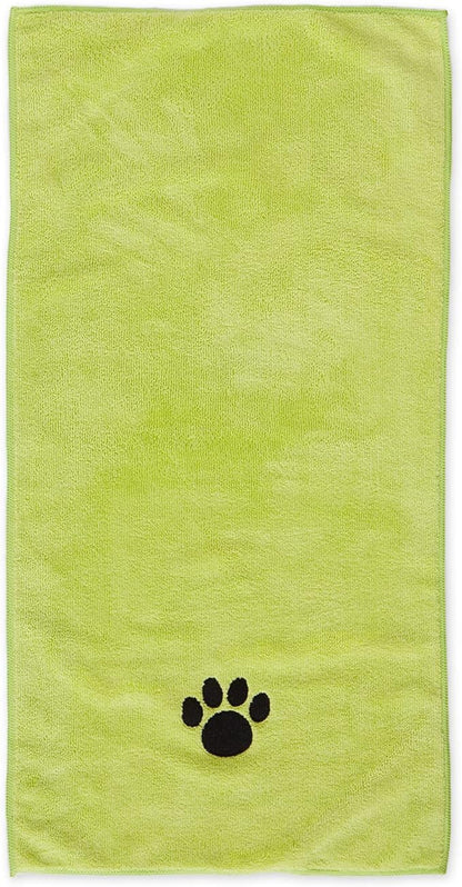 Bone Dry Pet Grooming Towel Collection Embroidered Absorbent Microfiber Drying Set 15x30, Lettuce 3 Count