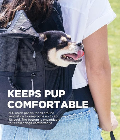 Outward Hound PupPak 2 in 1 Dog Carrier Backpack, Black, One Size