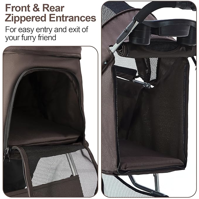 Pet Stroller for Medium Small Dogs and Cats 4 Wheels,