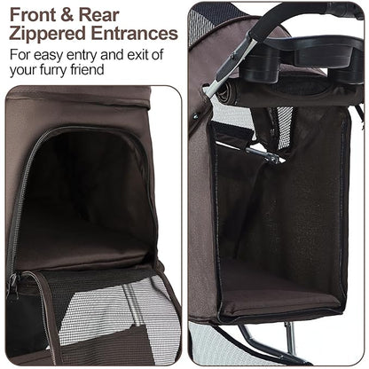 Pet Stroller for Medium Small Dogs and Cats 4 Wheels,
