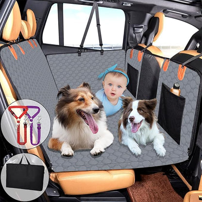 Gerrit Backseat Extender for Dogs Hard Bottom Car Seat Cover for Dogs Pet Cruiser Waterproof & Easy to Clean Dog Car Seat Cover for Back Seat Scratch Resistant for Cars Trucks SUVs