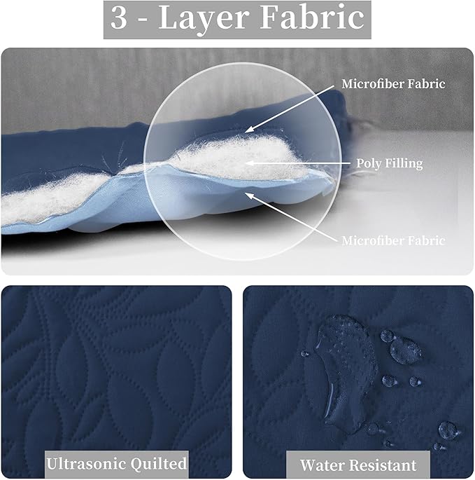 Easy-Going Waterproof Dog Bed Cover Reversible Leak Proof Pet Blanket Replacement Mat for Furniture Washable Couch Cover Sofa Cover for Dogs Cat(30x70 Inch, Dark Blue/Light Blue)