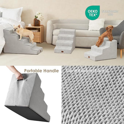 EHEYCIGA Dog Stairs for Small Dog 22.5”H 5-Step Slope
