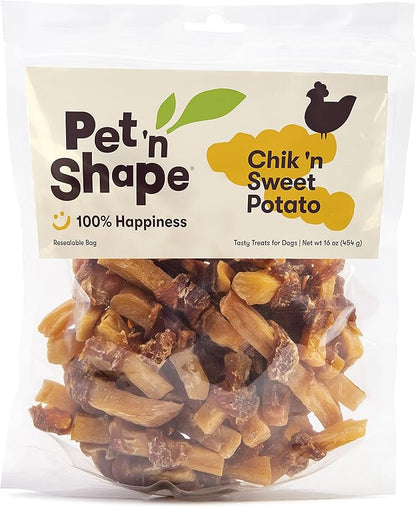 Pet 'n Shape Sweet Potato Chews Jerky Dog Treats 1 Pound
