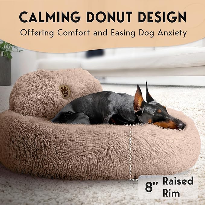 PetJett Calming Dog Bed 36'' Donut 100 lbs
