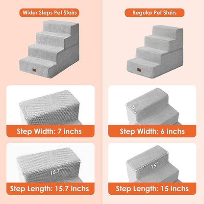EHEYCIGA Dog Stairs for Bed 20”H 4-Step Extra