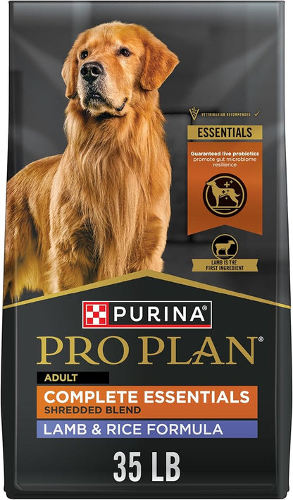 Purina Pro Plan High Protein Dog Food With Probiotics for Dogs, Shredded Blend Lamb & Rice Formula - 35 lb. Bag