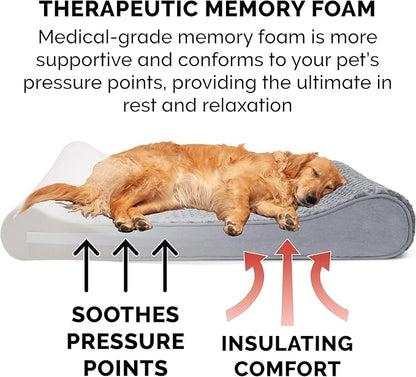 Furhaven Memory Foam Dog Bed for Large Dogs w/ Removable Washable Cover 150 lbs