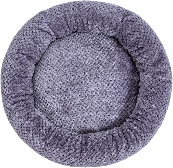 WONDER MIRACLE Fuzzy Deluxe Pet Beds, Super Plush Dog or Cat Beds Ideal for Dog Crates, Machine Wash & Dryer Friendly (24" x 24", Grape Purple)