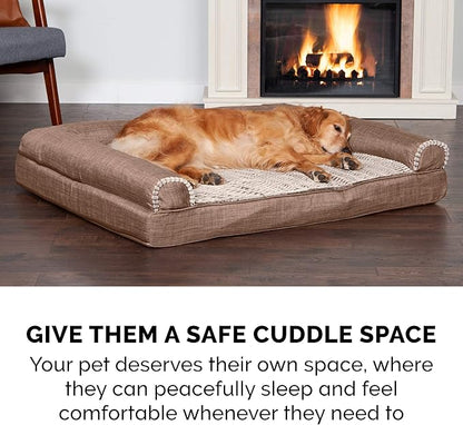 Furhaven Orthopedic Dog Bed for Large/Medium Dogs w/ Removable Bolsters & Washable Cover 55 lbs
