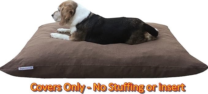 Dogbed4less Do It Yourself DIY Pet Bed Pillow Duvet Denim Cover + Waterproof Internal case for Dog/Cat at Large 48"X29" Brown Color