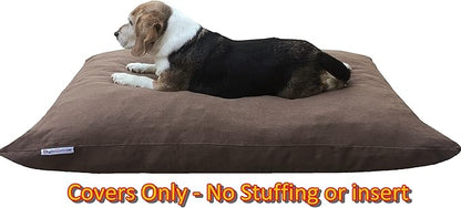 Dogbed4less Do It Yourself DIY Pet Bed Pillow Duvet Denim Cover + Waterproof Internal case for Dog/Cat at Large 48"X29" Brown Color
