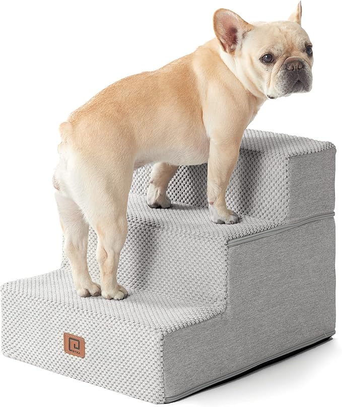 EHEYCIGA Dog Stairs for Small Dogs 13.5" H 3-Step Dog