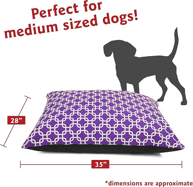 Majestic Pet Rectangle Medium Dog Bed Washable – Non Slip Comfy Pet Bed – Dog Crate Bed Super Value Pillow Dog Bed – Dog Kennel Bed for Sleeping 35 x 28 Inch