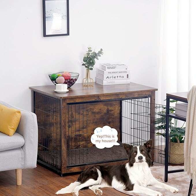 DWANTON Dog Crate Furniture with Cushion 38.5" L,