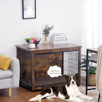 DWANTON Dog Crate Furniture with Cushion 38.5" L,