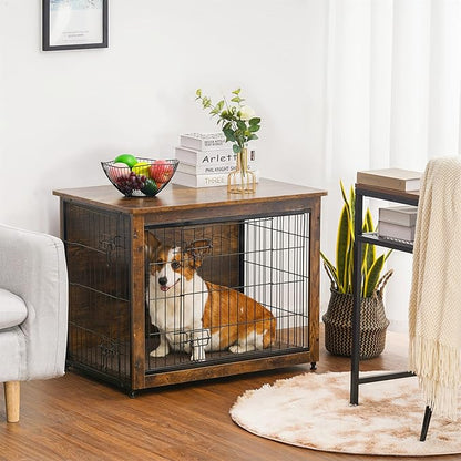 DWANTON Dog Crate Furniture with Cushion 32.5" L,