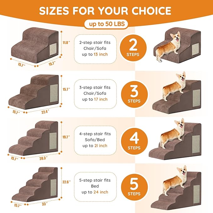 Dog Steps for Bed 2-Step Dog