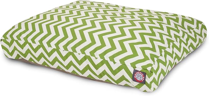 Sage Chevron Small Rectangle Indoor Outdoor Pet Dog Bed With Removable Washable Cover By Majestic Pet Products