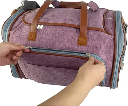 Mr. Peanut's Expandable Airline Approved Soft Sided Pet Carrier, Low Profile Gold Series Tote, Premium Brand Self Locking Zippers, Plush Faux Fleece Bedding with a Sturdy Plywood Base