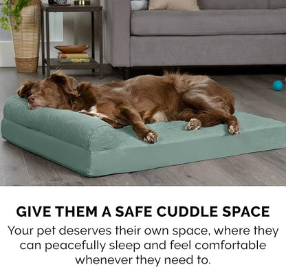 Furhaven Memory Foam Dog Bed for Medium/Small Dogs w/ Removable Bolsters & Washable Cover 35 lbs