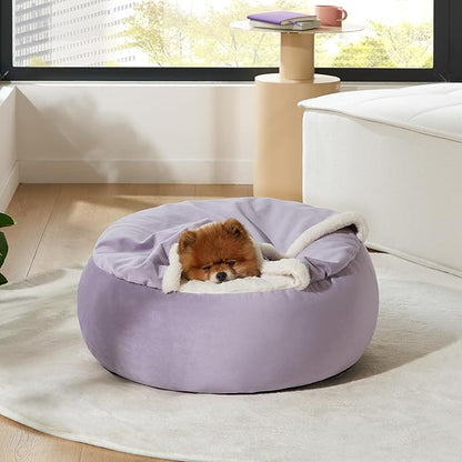 Lesure Small Dog Bed with Cover Cave 23"