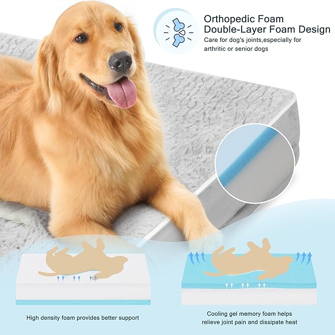 Memory Foam Orthopedic Dog Bed 50 Inches,