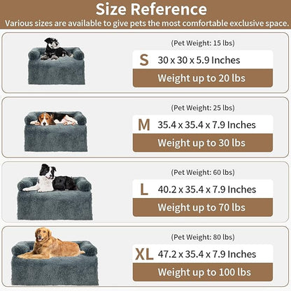 Calming Dog Couch Bed for Large Dogs 47.2 x 35.4 x 7.9 Inches