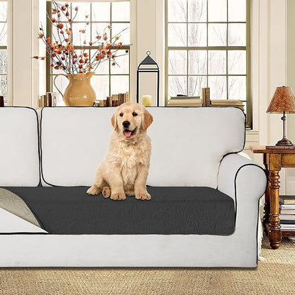 Easy-Going Waterproof Dog Bed Cover Reversible Leak Proof Pet Blanket Replacement Mat for Furniture Washable Couch Cover Sofa Cover for Dogs Cat(30x70 Inch, Dark Gray/Beige)