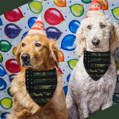 Camouflage Dog Bandana Washable Pets Scarf Triangle Adjustable Handkerchief