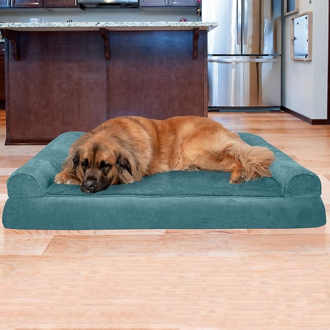 Furhaven Orthopedic Dog Bed for Large Dogs w/ Removable Bolsters & Washable Cover 125 lbs