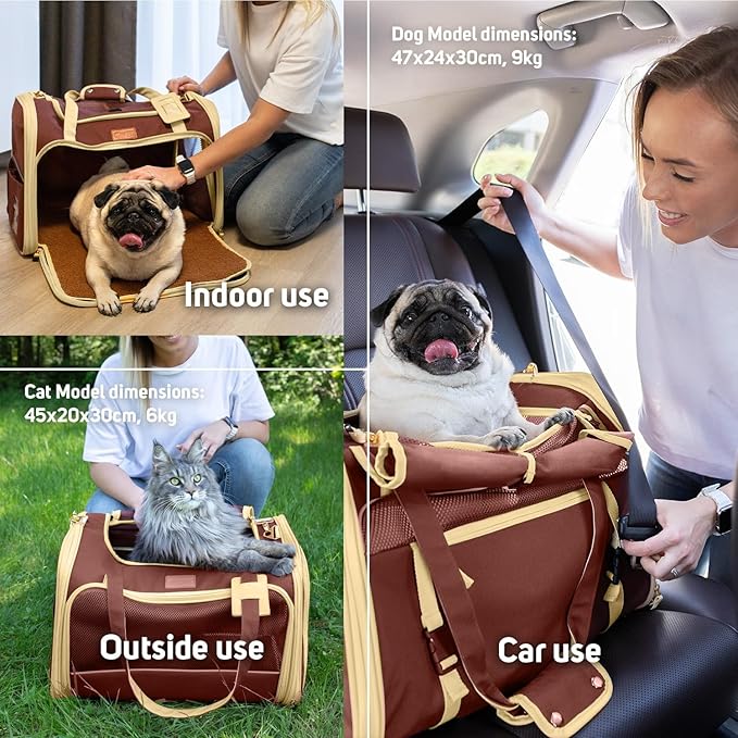 Cat Carrier Soft Dog Carrier for Small Dogs Airline Approved Pet Carrier for Cat Dog Travel Bag Large Cat Bag Small Dog Bag Puppy Carrier