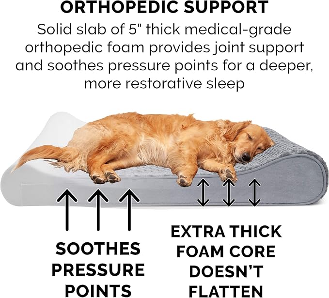 Furhaven Orthopedic Dog Bed for Large/Medium Dogs w/ Removable Washable Cover 38 lbs