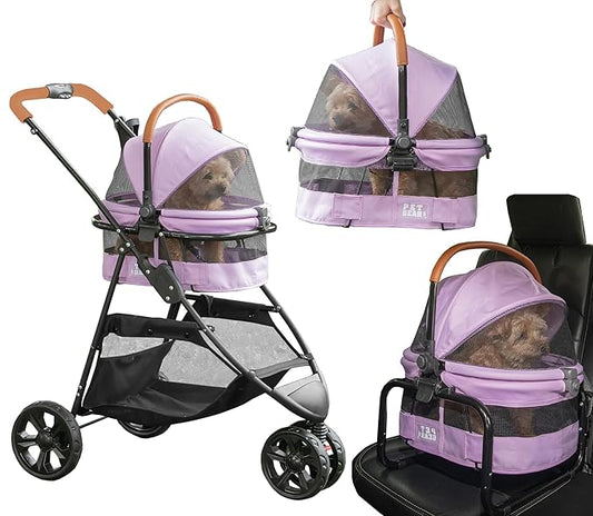 Pet Gear 3-in-1 Travel System, View 360 Ultra Light Travel System Stroller Converts to Carrier and Booster Seat with Easy Click N Go Technology, for Small Dogs & Cats, 4 Colors