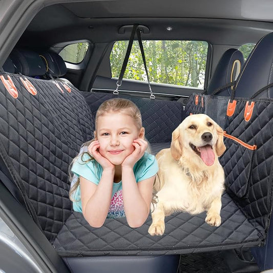 Dog Car Seat Cover for Back Seat with Hard Bottom