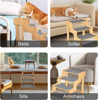 Dog Stairs for High Bed and Couch 4-Step Non-Slip