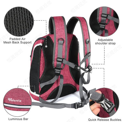 Dog Cat Backpack Carrier for Small Dogs and Cats, Safer Multifunctional Pet Backpack Carrier for Hiking, Walking, Traveling, Outdoor Activities (Pink)…