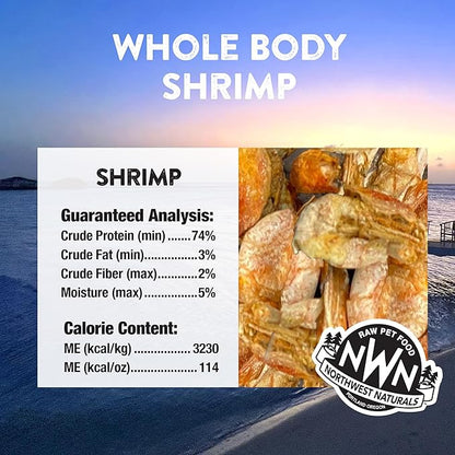 Northwest Naturals Raw Rewards Freeze-Dried Shrimp Treats for Dogs and Cats - Bite-Sized Pieces - Healthy, 1 Ingredient, Human Grade Pet Food, All Natural - 1 Oz (Packaging May Vary)