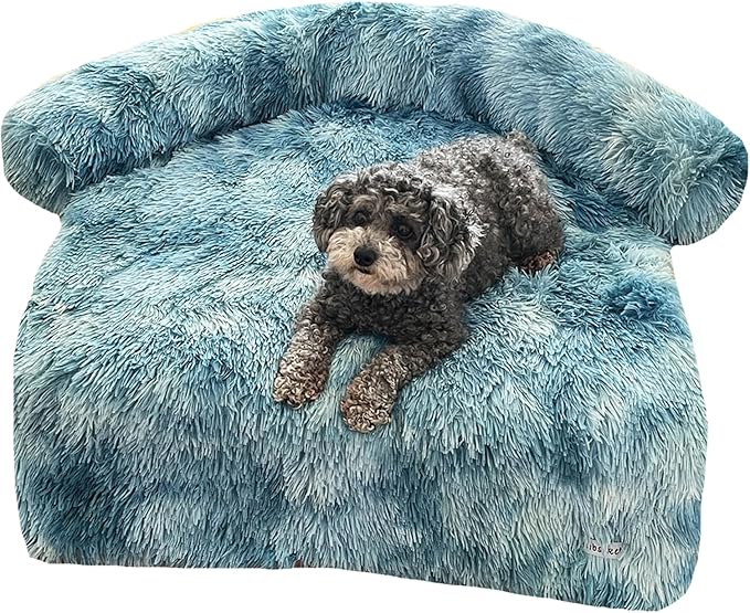 Calming Dogs/Cats Bed Fluffy Plush Dogs/Cats Mat for Furniture Protector with Waterproof Lining