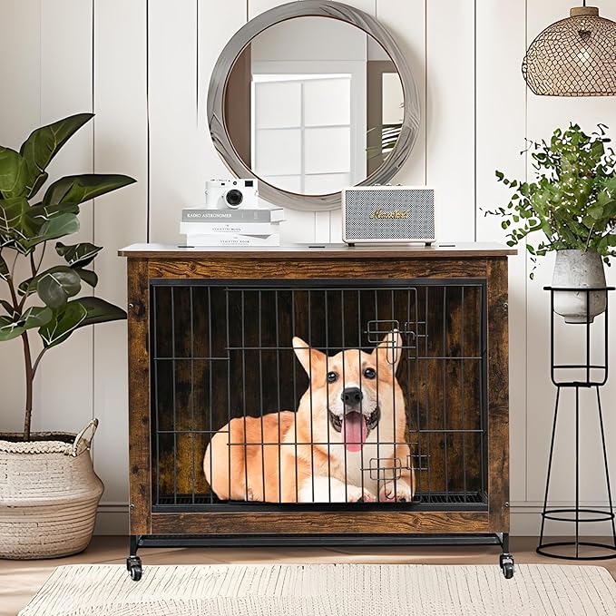 NicBex Dog Crate Furniture 23.6" L 25lb, Dog