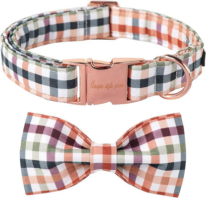 Unique Style Paws Cotton Dog Collar with Bow