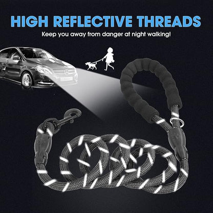 BAAPET 2/4/5/6 FT Dog Leash with Comfortable Padded Handle and Highly Reflective Threads for Small Medium and Large Dogs (6FT-1/2''