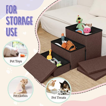 downluxe Dog Stairs for Small Dogs (3-Step Pet