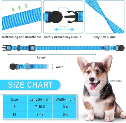 GAMUDA Puppy Collars – Super Soft Nylon Whelping Puppy ID - Adjustable Breakaway Litter Collars Pups – Assorted Colors Plain & Identification Collars with 2 Record Keeping Charts – Set of 12 (S)