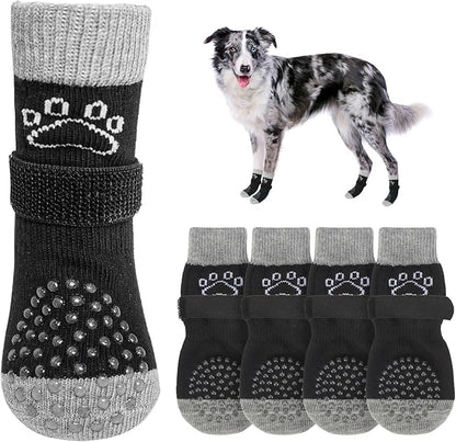 SCENEREAL Dog Socks to Prevent Licking Paws for Hardwood Floors Anti Slip