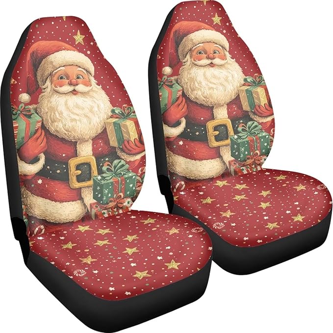 Christmas Santa Claus Seat Covers for Cars Front Seat