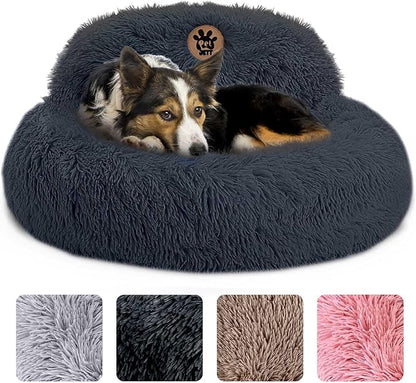 PetJett Calming Dog Bed for Medium Dogs 30'' Donut 45 lbs,