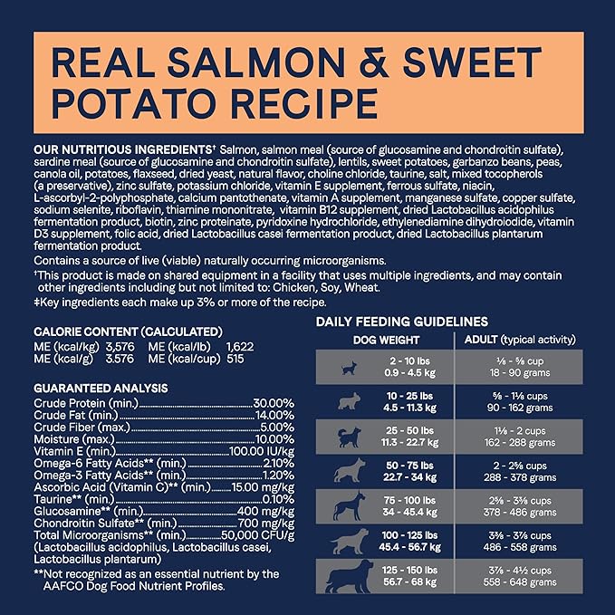 Canidae Pure Real Salmon & Sweet Potato Recipe Adult Dry Dog 22 LB