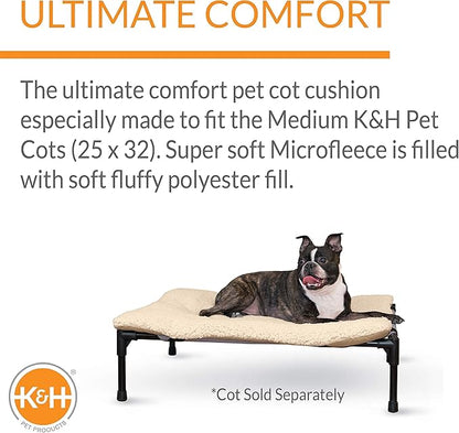 K&H Pet Products Original Dog Cot Microfleece Pad for Outdoor Raised Dog Bed 32 X 25 Inches